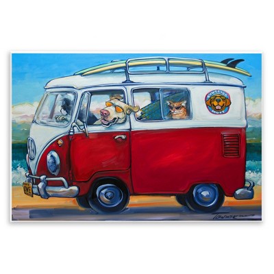 Stupell Industries Pets on Vacation Minibus Wall Plaque Art