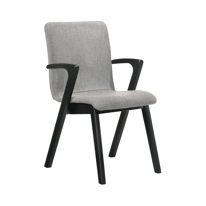Set of 2 Varde Mid-Century Upholstered Dining Chairs Black - Armen Living, 3 of 9