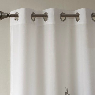Wikineon Burnout Printed Curtain Panel Pair(2 Pcs Window Panels)grey