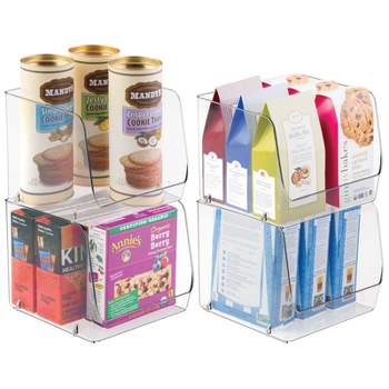 mDesign Stackable Plastic Food Storage Bin, Open Front