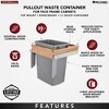 Rev-A-Shelf 35 Quart Top Mount Pullout Kitchen Waste Trash Container Bin for 1.5 Inch Faceframe Cabinet, Silver - 3 of 4