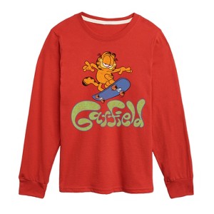 Boys' - Garfield - Garfield Skater Logo Long Sleeve Graphic T-Shirt - 1 of 4