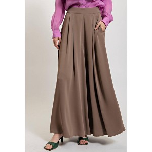 Women's Wool Doby Wide Pants - Easel - 1 of 3