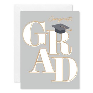 4ct Graduation Congrats Card Pack Graduation Caps - 1 of 4