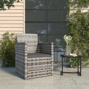VidaXLPatio Armchair with Cushion Gray Poly Rattan - 1 of 4