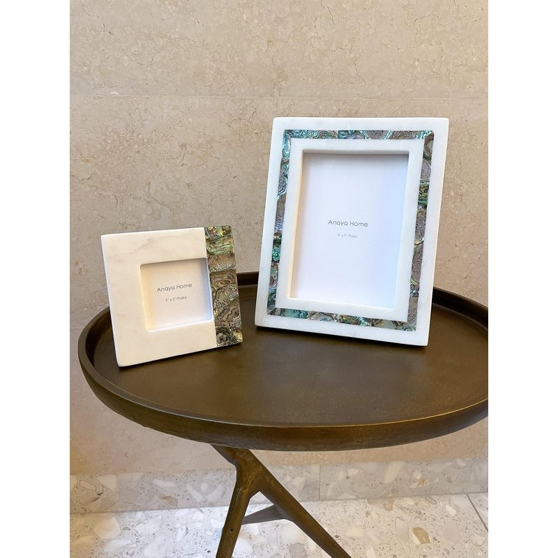 Rainbow Pearl White Marble Picture Frame 5x7 5X7, 3 of 8