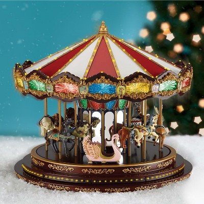 Mr. Christmas 16.5" Brown and Gold LED Carousel Decoration