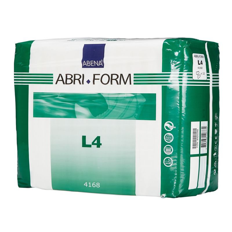Abena Abri-Form Comfort L4 Incontinence Briefs, Unisex Size Large, 12 Count, 6 Packs, 72 Total, 1 of 4