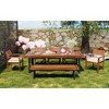 Nicbex 7PCS Wooden Patio Dining Sets for 7/8,Outdoor Dining Furniture with 5 Upholstered Chairs&1 Bench for Backyard,Garden&Poolside - 3 of 4