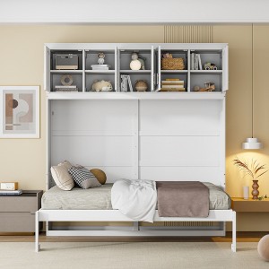 YOOCOZZ Murphy Bed & Wall Bed with Top Cabinets Including Multi-Compartments - 1 of 4