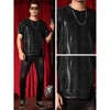 Lars Amadeus Men's Short Sleeves Metallic Animal Printed Disco Party Tee Shirts - 4 of 4