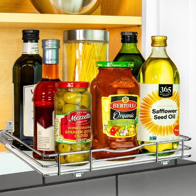 Lynk Professional Slide Out Vertical 12.25" Single Metal Spice Rack Silver: Kitchen Cupboard Organizer, Pull Out Storage — фото 2