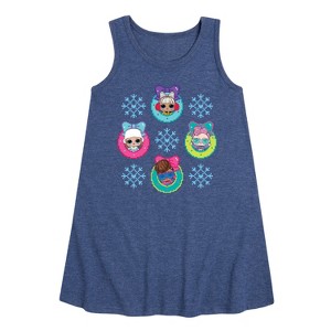 Girls' - Lol Surprise! - Snowflake Wreath Graphic Sleeveless Aline Dress - 1 of 4