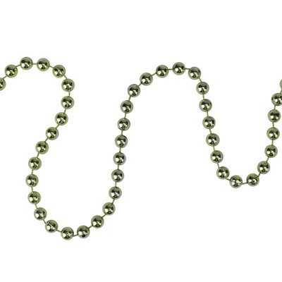 Northlight 15' x 0.25" Shiny Metallic Lime Green Beaded Artificial Christmas Garland - Unlit