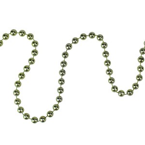 Northlight Shiny Metallic Beaded Christmas Garland - 15' x .25" - Lime Green - Unlit - 1 of 3