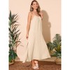 INSPIRE CHIC Women's Summer Linen Tie Waist Spaghetti Strap Cami Beach Maxi Sundress - 3 of 4