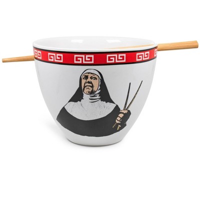 Boom Trendz Bowl Bop Ramen Sister Nun Japanese Dinner Set | 16-Ounce Ramen Bowl, Chopsticks