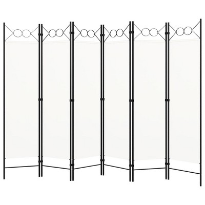 vidaXL 6-Panel Room Divider Cream White 94.5Inchx70.9Inch