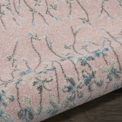 Bohemian Blossom Pink Floral Soft Viscose Area Rug