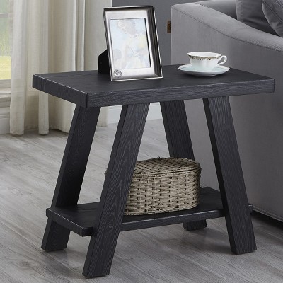 Syemin End Tables Wood Storage End Table Nightstand with Shelf Sofa Storage Side Table Bedside Tables for Small Space, Black, 23.5"*14"*22"