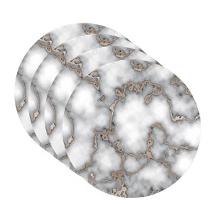 Dainty Home Marble Cork 15" Round  Placemats Set Of 4 - 1 of 4