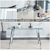 Gulches 51" Rectangular Tempered Glass Dining Table - 0.31" Thick Top, Plated Metal Legs, Seats 4-6, Multi-Use - 3 of 4