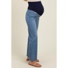 Pinkblush Blue Raw Hem Ankle Slim Wide Leg Maternity Jeans - 4 of 4