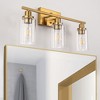 DORESshop 24 in. 3-Light Industrial Gold Vanity Light Fixtures for Bathroom with Clear Glass Shades - 2 of 4