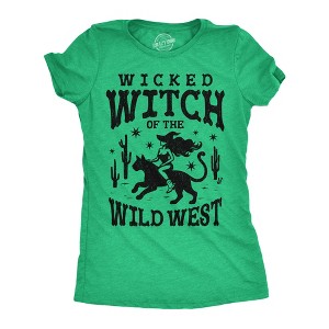 Womens Funny T Shirts Wicked Witch Of The Wild West Sarcastic Halloween Graphic Tee For Ladies - Crazy Dog Women's T Shirt - 1 of 4