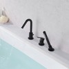 SUMERAIN Matte Black Roman Tub Faucet 3 Holes Deck Mount Bathtub Faucet with Handheld Shower Sprayer - 2 of 4