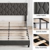 Queen Bed Frame with Adjustable Headboard Upholstered Bed Frame Platform Linen Fabric Headboard, Wood Slats, No Box Spring Needed, Grey - 4 of 4