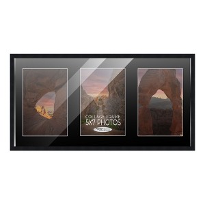 PosterPalooza | Black Finish Collage Frame - Black Mat, 20 Frame Sizes to Choose From, UV Acrylic - 1 of 4