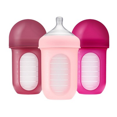Boon NURSH 8oz 3pk Silicone Bottle - Pink