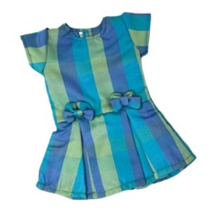 Doll Clothes Superstore Blue Green Stripe Dress Fits 18 Inch Girl Dolls Like American Girl Our Generation My Life Dolls - 1 of 4