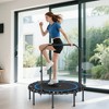 Soozier 48" Rebounder Trampoline for Adults, Foldable Mini Trampoline with Adjustable Handle Bar, Bungee Rebounder Jumping Cardio Trainer, Blue - 2 of 4