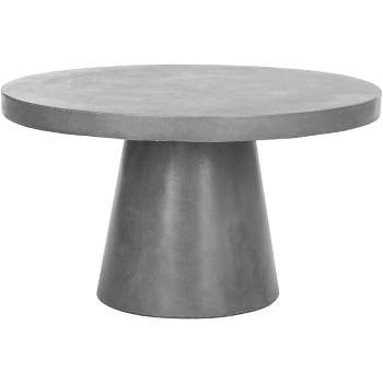 Delfia Concrete Round Indoor/Outdoor Coffee Table - Dark Grey - Safavieh.