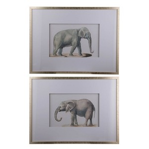 Dexmalle Set of 2 Fake Elephant Pencil Drawings Wall Decor - 1 of 4