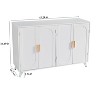 TIRAMISUBEST 4-Door Ivory White Sideboard with Water Ripple Design,Modern Storage Cabinet - 4 of 4