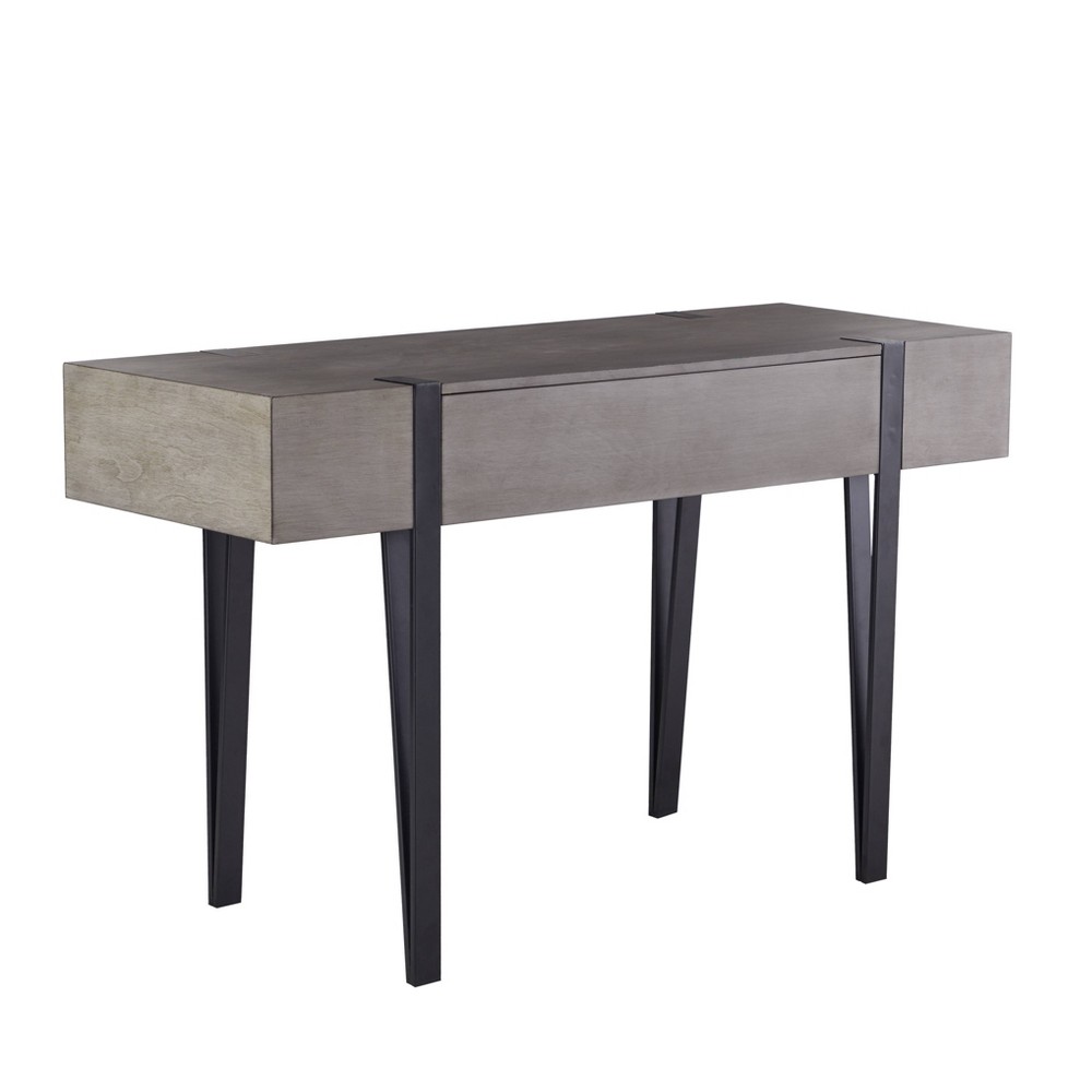 Photos - Dining Table Cole Wood and Metal Modern Farmhouse Sofa Console Table Dark Gray - Abbyso