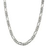Black Bow Jewelry Men's 8mm Sterling Silver, Solid Figaro Chain Necklace - 3 of 4