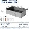 24x18 Inch Drop In Kitchen Sink, Stainless Steel Kitchen Single Bowl Sinks, Top Mount Workstation Sink, 2 Piece Set, Silver - 2 of 4
