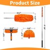 NAYSAYE 4-24FT Telescopic Duster Kit with Aluminum Pole and 3 Plush Brush Heads for High Ceiling and Window Cleaning, Orange, 28.2"*6.3"*6.3" - 3 of 4