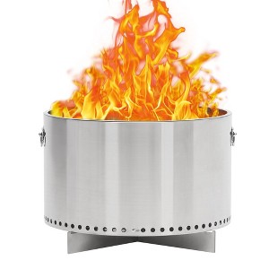 Smokeless Fire Pit,Portable Stainless Steel Outdoor Firepit with Removable Stand and Ash Pan for Camping Backyard Patio - 1 of 4