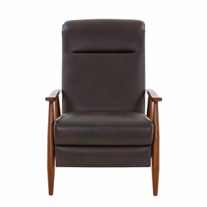 TiramisuBest Modern Upholstered Metal Arm Accent Chair, Dark Grey with Gold Angular Frame & Sloping Arms for Living Room Furniture - 1 of 4