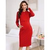 Coolmee Women's Maternity Hoodie Dress Casual Long Sleeve Knee Length Kangaroo Pocket Nursing Pregnancy Dress - 2 of 4