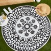 Design Imports Black Floral Outdoor Rug 5 Ft Round - 4 of 4