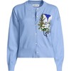 Lands' End Women's Cropped Fine Gauge Crew Neck Cardigan Sweater - 3 of 4