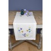 Vervaco Stamped Table Runner Cross Stitch Kit 16"X40"-Pretty Pansies - 3 of 4