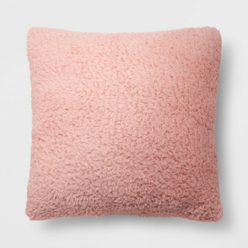 Sherpa Square Throw Pillow Light Pink Room Essentials