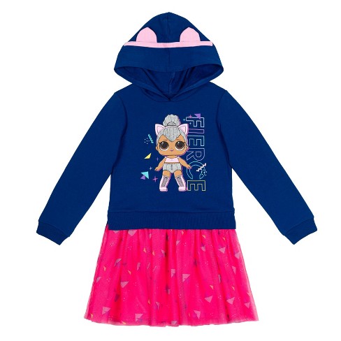 Disney Lilo & Stitch Little Girls French Terry Zip Up Cosplay Hoodie Blue 4